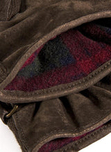 DENTS Chester Men’s Fleece-Lined Suede Gloves – Brown detail