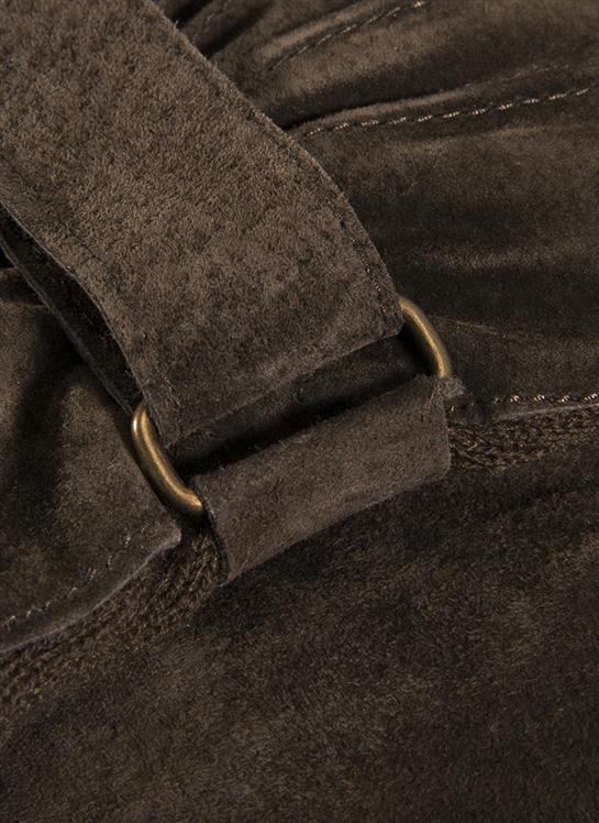 DENTS Chester Men’s Fleece-Lined Suede Gloves – Brown detail