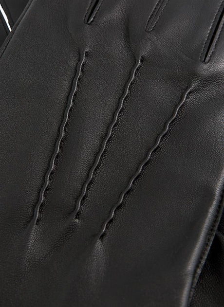 DENTS Men’s Three-Point Lined Leather Gloves – Black detail
