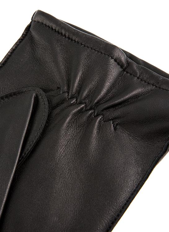 DENTS Men’s Three-Point Lined Leather Gloves – Black detail