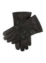 DENTS Men’s Three-Point Lined Leather Gloves – Black