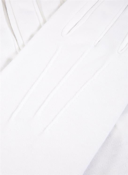 DENTS Men’s Three-Point Cotton Gloves – White detail
