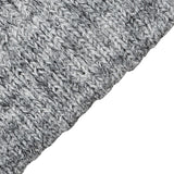 Women's cable knit gloves in light grey, cuff close up. 