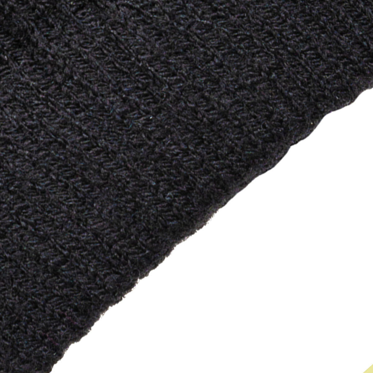 Women's cable knit gloves in black, cuff close up. 