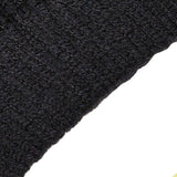 Women's cable knit gloves in black, cuff close up. 