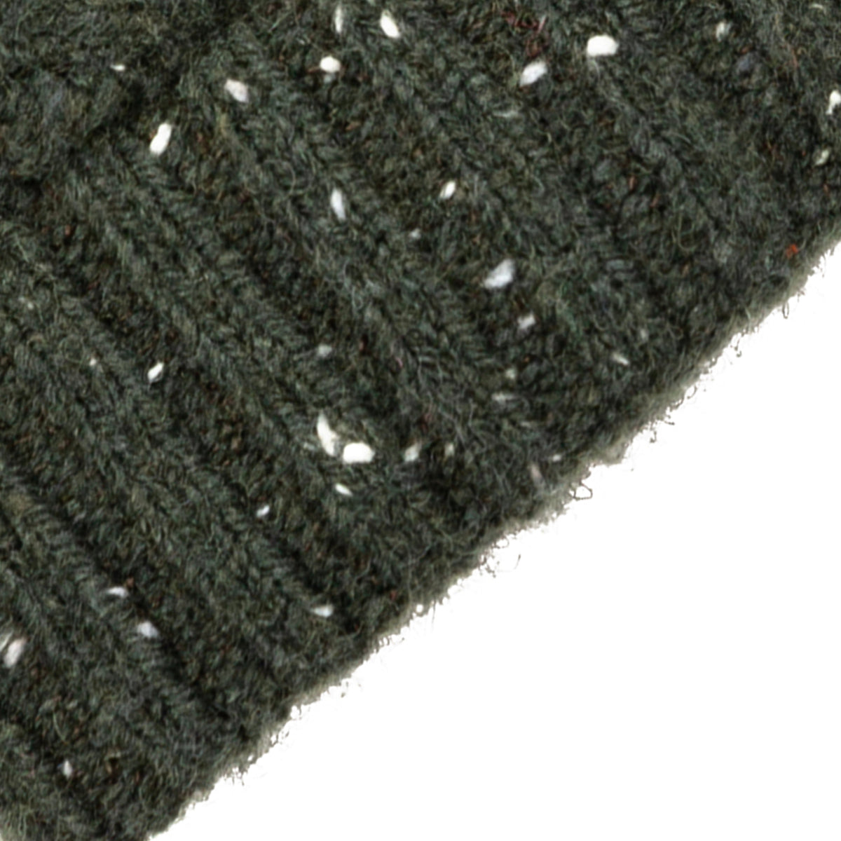 Women's lace knit gloves with marl yarn in green, cuff close up. 