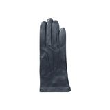 Women's three point leather gloves navy, right hand. 