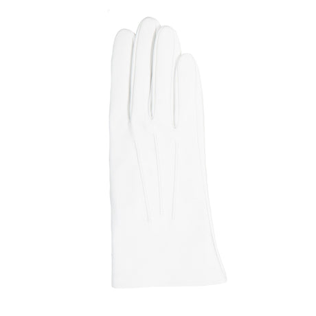 Women's three point leather gloves white, right hand. 