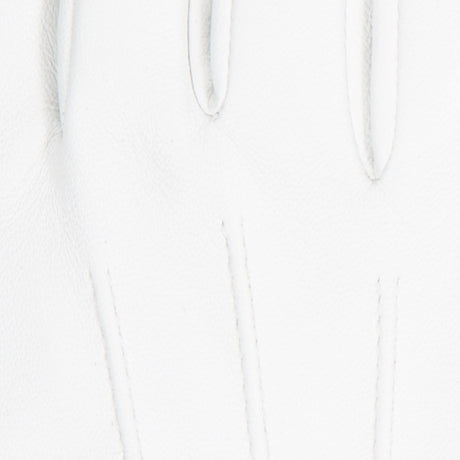 Women's three point leather gloves white, fingers.