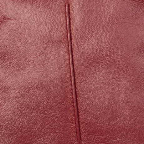 Women's touchscreen single point faux fur lined leather gloves in red, single point.