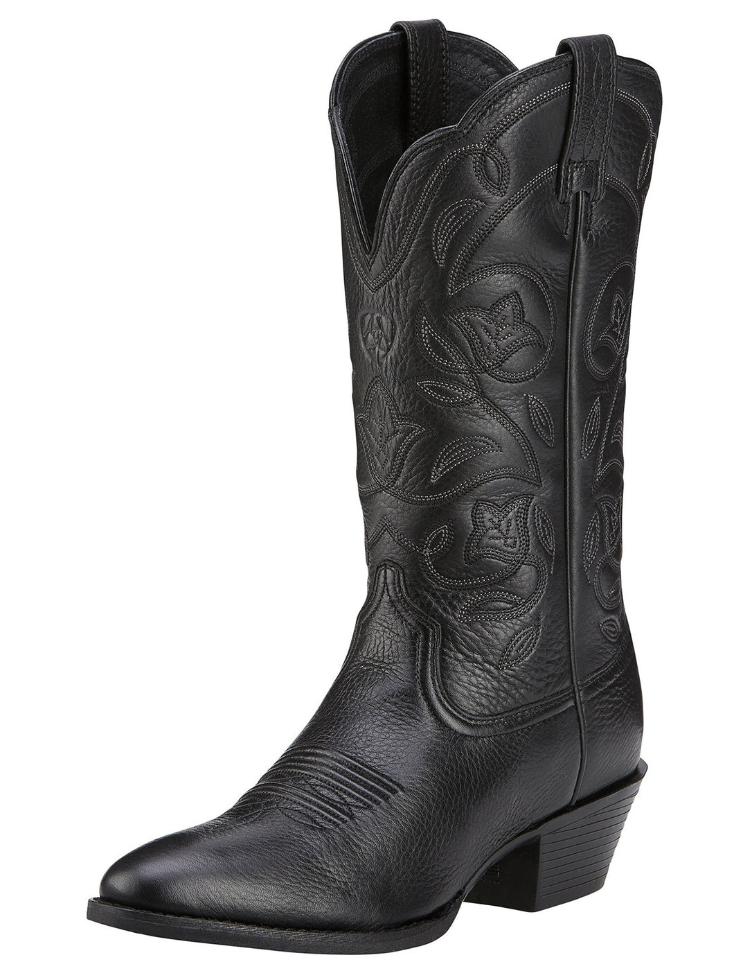 ARIAT Heritage Western R Toe Boots - Womens Cowgirl - Black Deertan