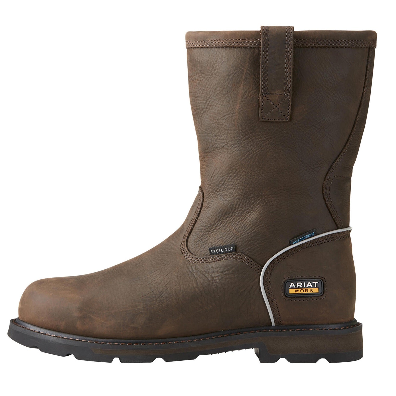 40% OFF ARIAT Work Boots - Mens Groundbreaker Pull On H2O Steel Toe Cap - Size: UK 7.5