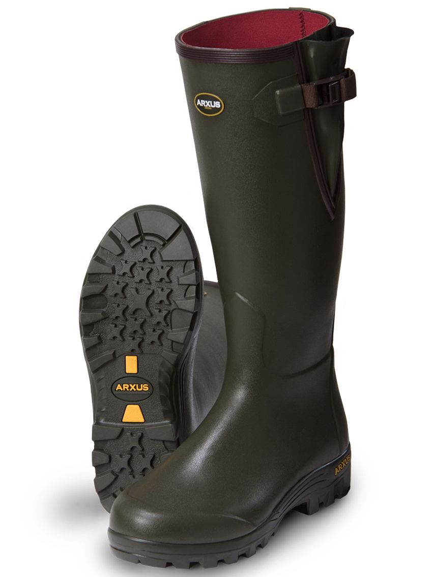 40% OFF ARXUS Pioneer Nord Wellington Boots - Neoprene Side Adjustable - Dark Olive - Size UK 5