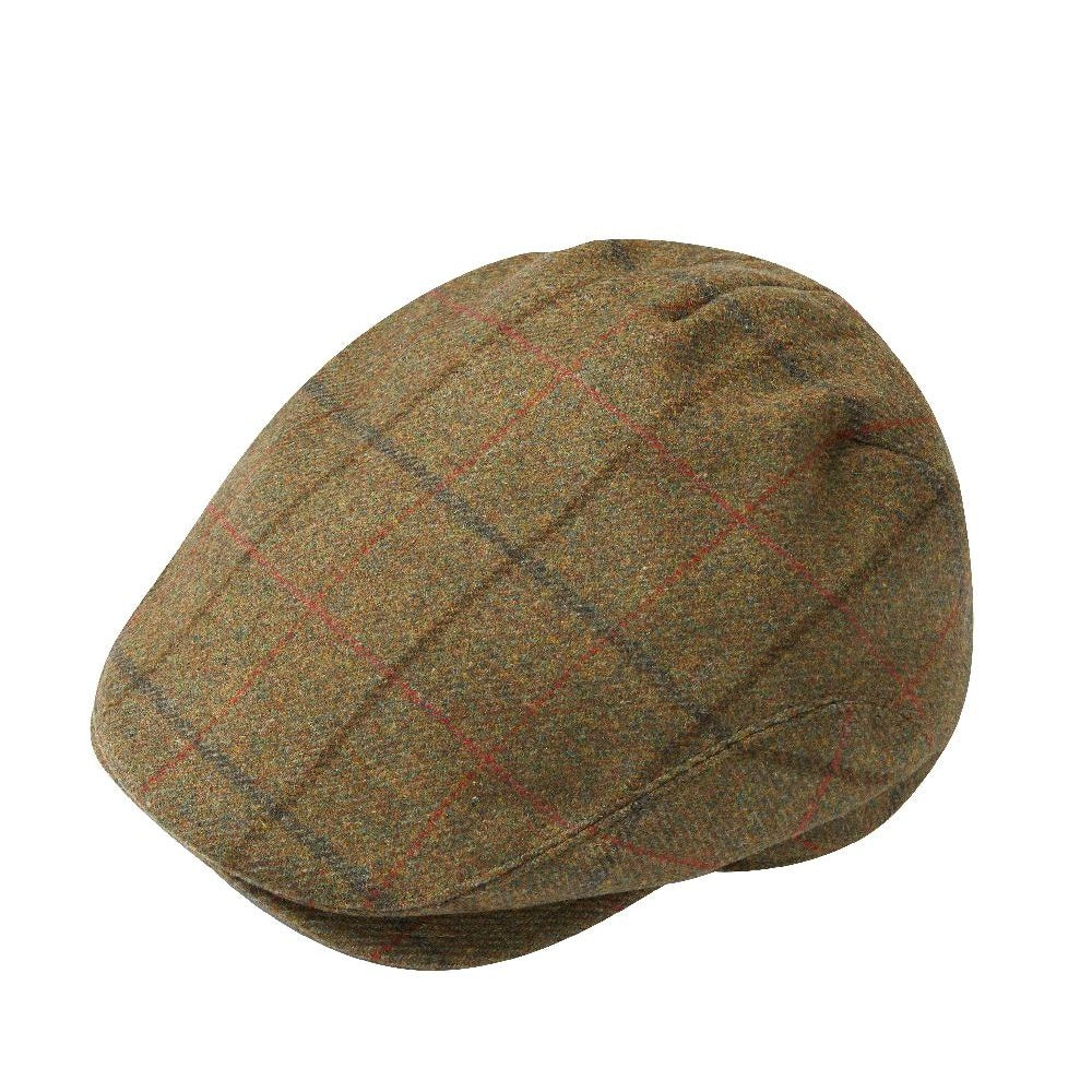 ALAN PAINE Combrook Mens Extended Peak Tweed Flat Cap - Thyme