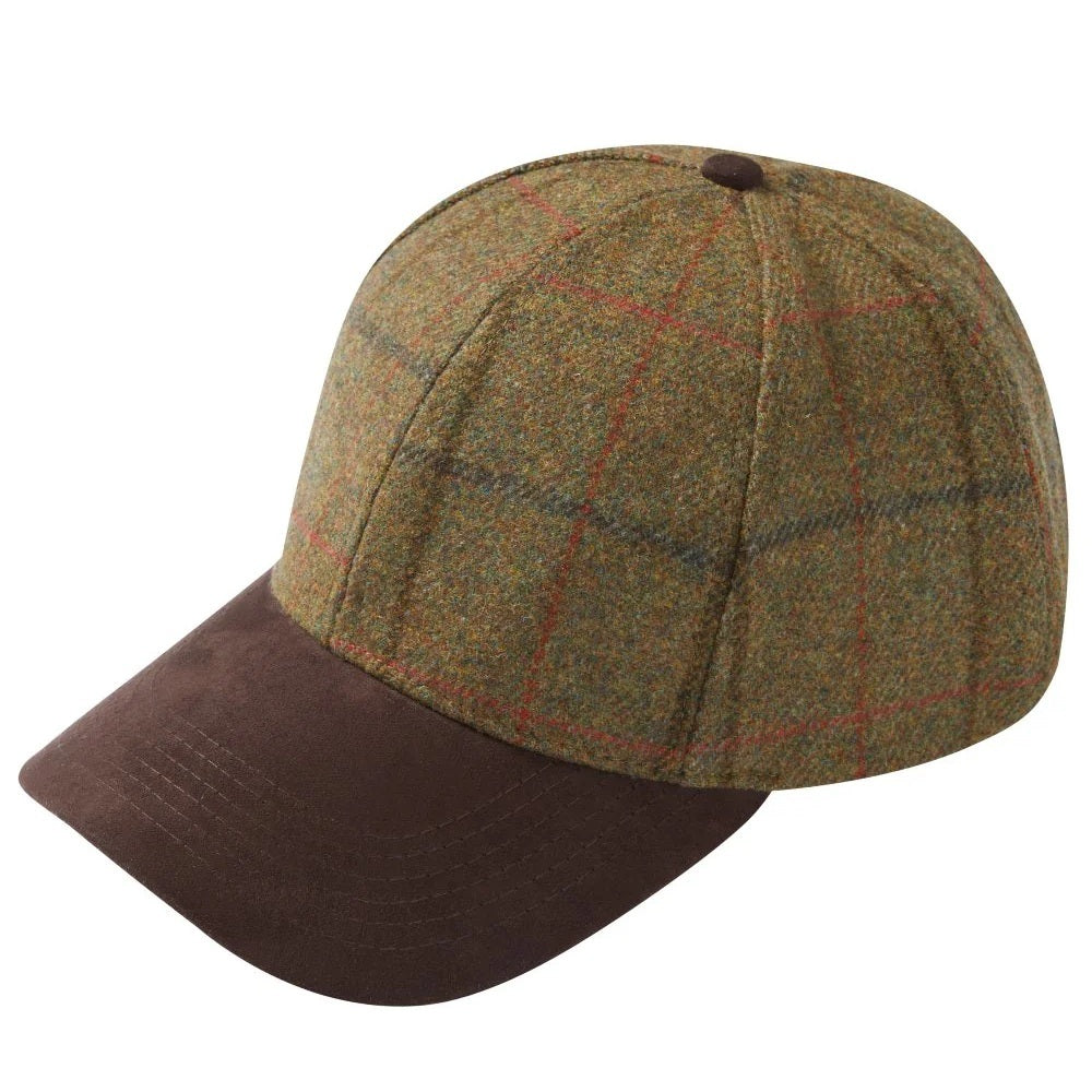 ALAN PAINE Combrook Mens Tweed Baseball Cap - Thyme
