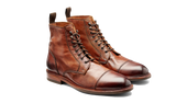 BARKER Bourne Boots - Mens Lace Up - Tan Dip Dyed - angled pair view