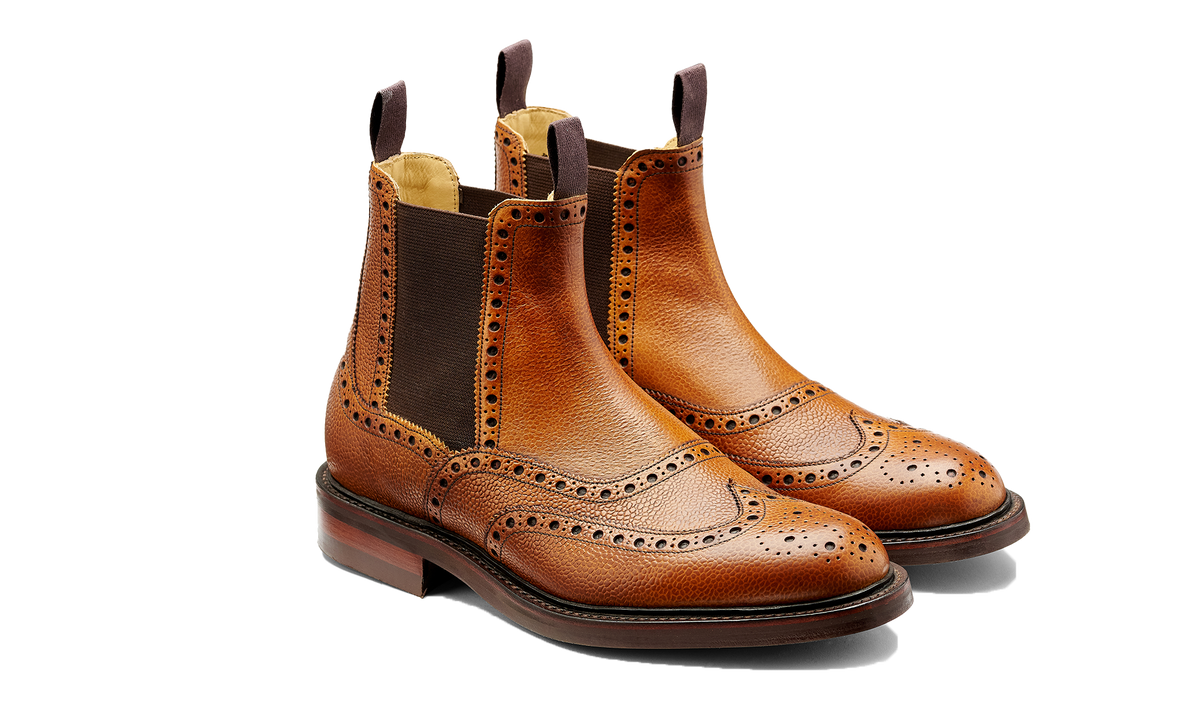 BARKER Bowness Boots - Mens Brogue - Cedar Grain - sole view