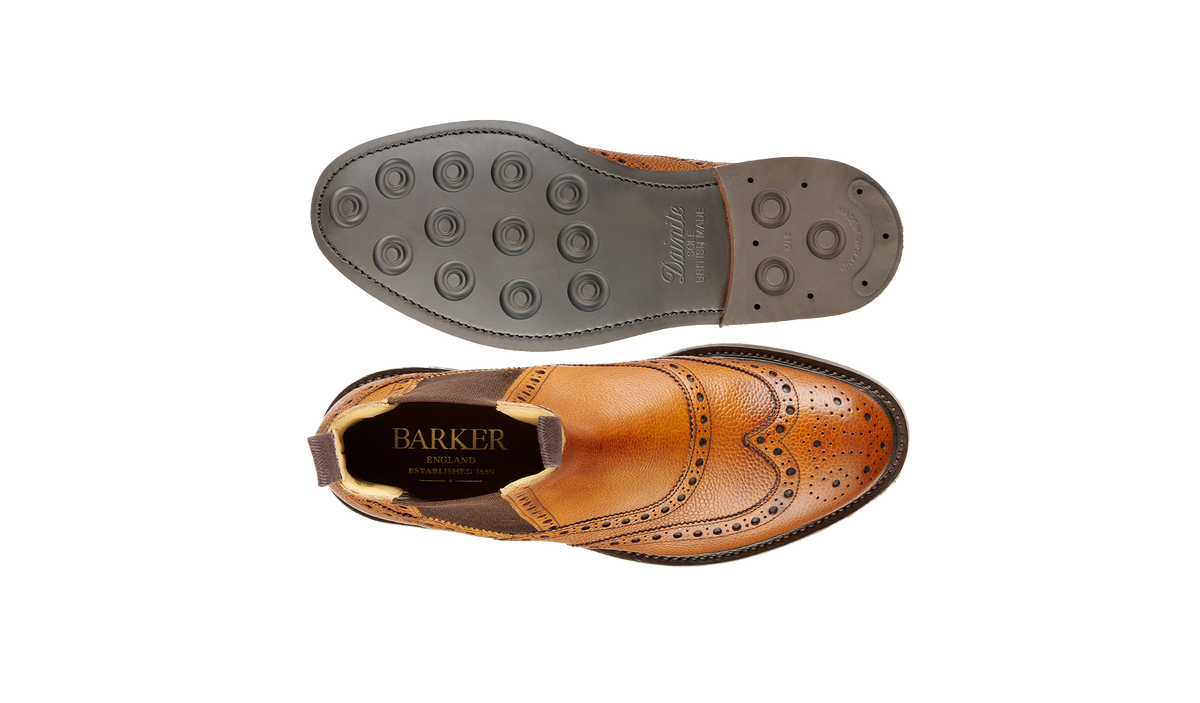 BARKER Bowness Boots - Mens Brogue - Cedar Grain - side view