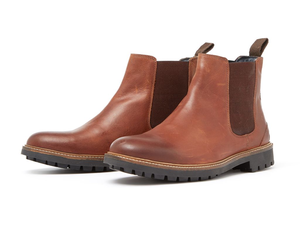 50% OFF CHATHAM Mens Chirk Leather Chelsea Boots - Dark Tan - Size: UK 12 (EU 46)