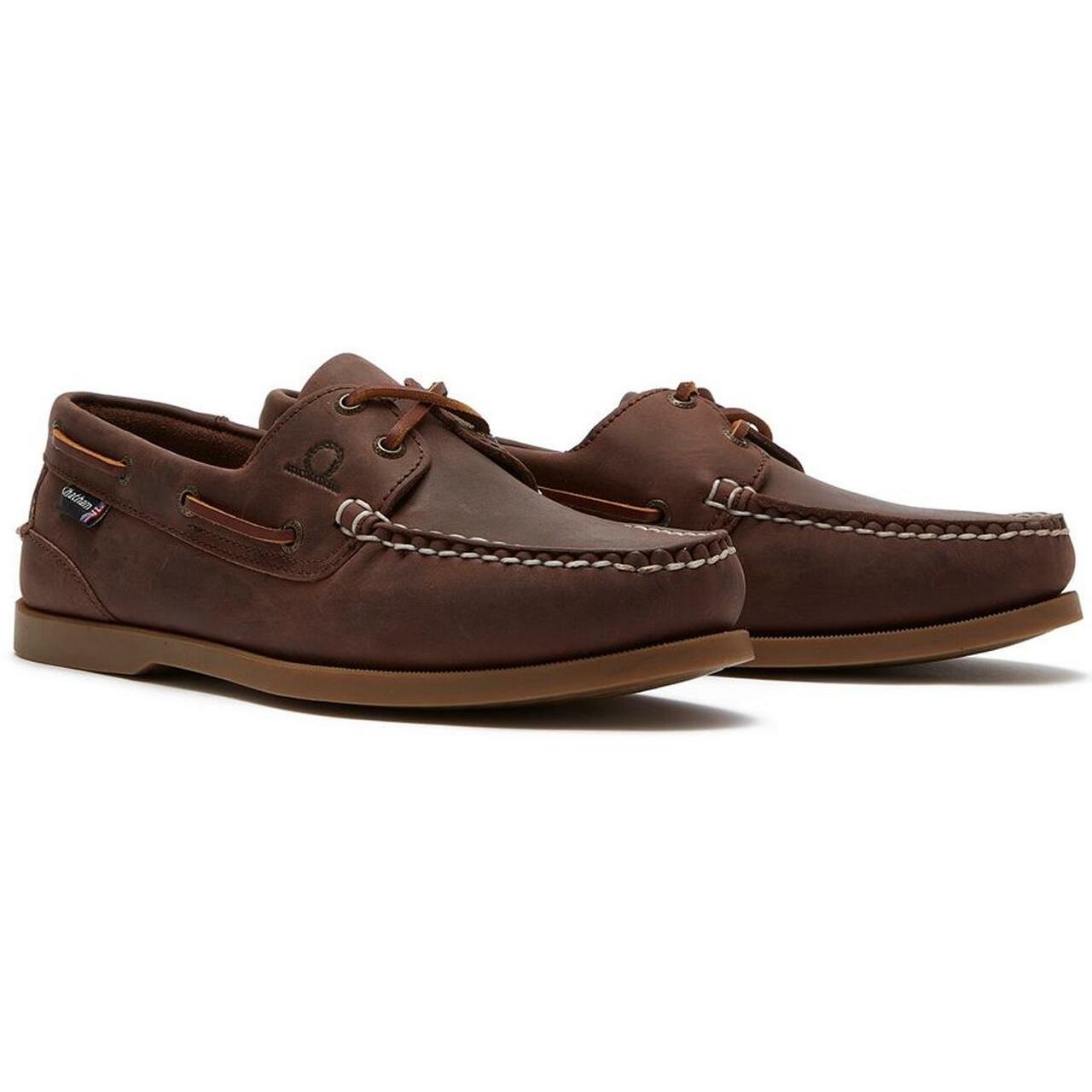 50% OFF - CHATHAM Mens Deck II G2 Leather Boat Shoes - Chocolate - Size: UK 6 (EU40)