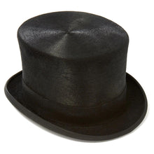 Load image into Gallery viewer, CHRISTYS&#39; Luxury Fur Felt Melusine Top Hat - Antique Silk Look - Black
