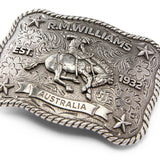 RM WILLIAMS Cloudbuster Trophy Buckle - Antique Silver