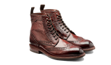 BARKER Denzil Boots - Mens Brogue Lace Up - Rosewood Dip Dyed - angled pair view