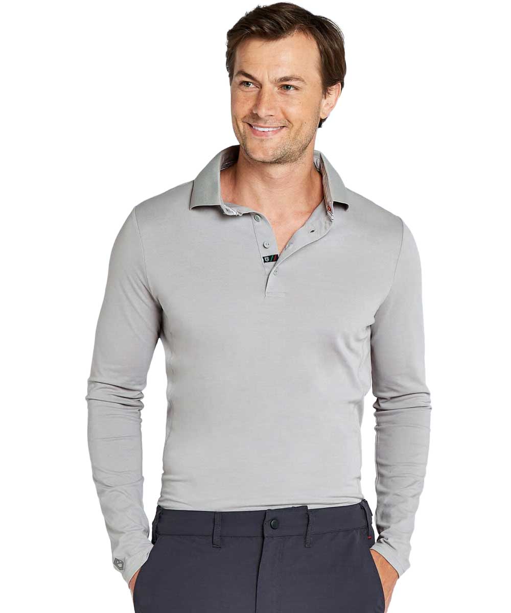 DUBARRY Freshford Unisex Long-Sleeved Technical Polo - Platinum