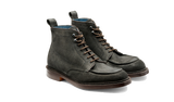 BARKER Jason Boots - Mens Lace Up - Black Split Suede - angled pair view
