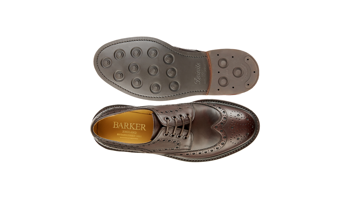 BARKER Kendall Shoes - Mens Brogues - Dark Ebano Calf - sole view
