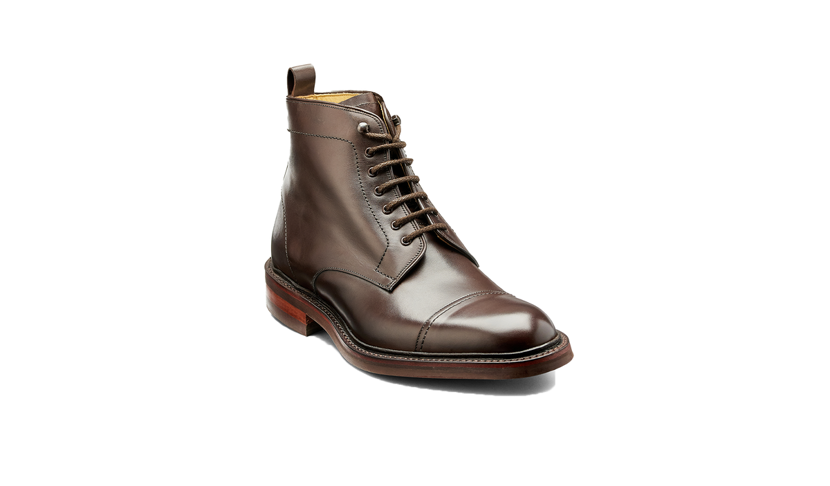 BARKER Langdale Boots - Mens Lace Up - Dark Ebano Calf - front view