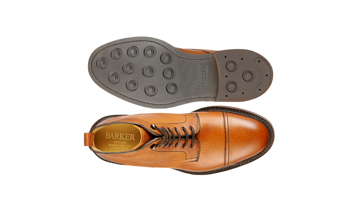 BARKER Langdale Boots - Mens Lace Up - Cedar Grain - sole view