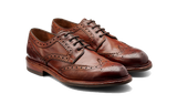 BARKER Magnum Shoes - Mens Derby Brogues - Tan Dip Dyed - angled pair view