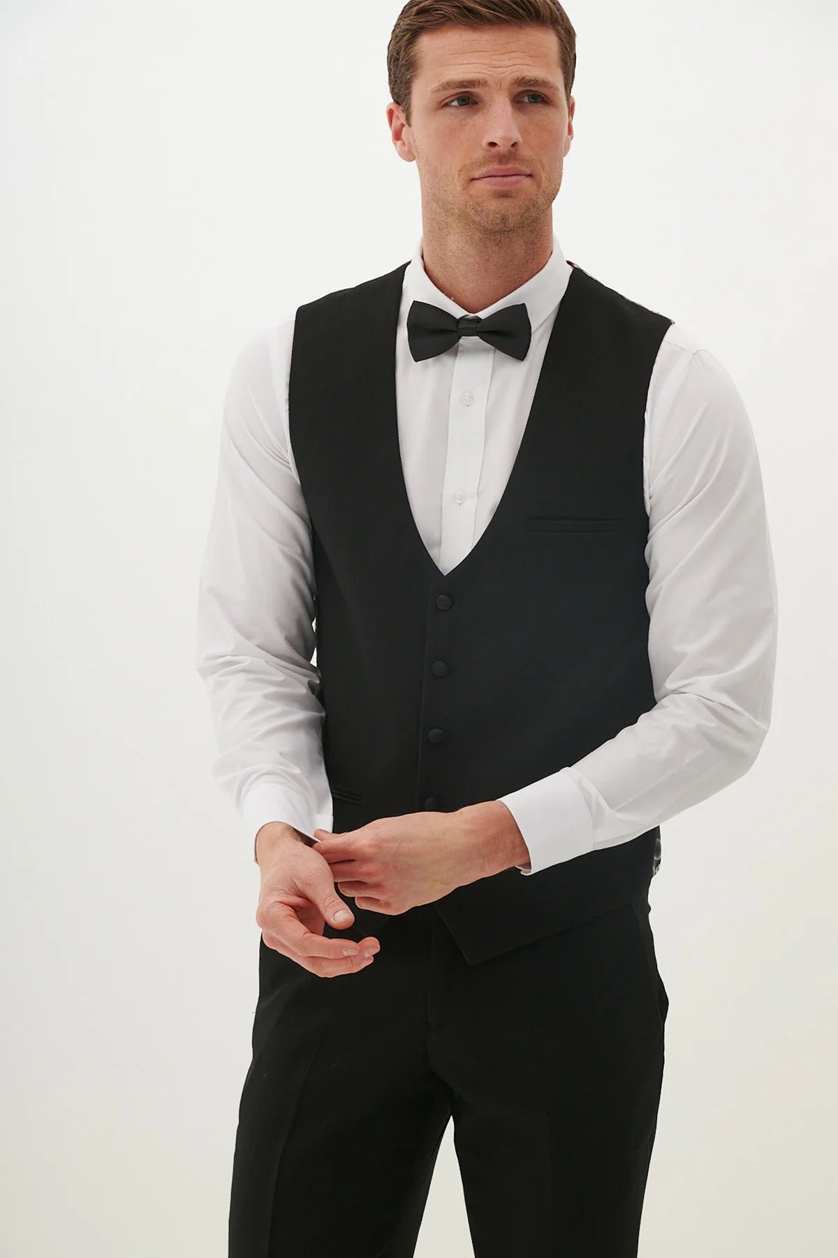 50% OFF - MARC DARCY Dalton Single Breasted Waistcoat - Black Diamond - Size: UK 40 Regular