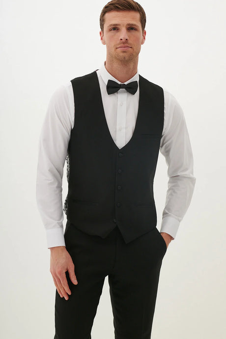 50% OFF - MARC DARCY Dalton Single Breasted Waistcoat - Black Diamond - Size: UK 40 Regular