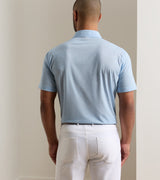 Peter Millar ETC Performance Jersey Polo in Cottage Blue - model rear view