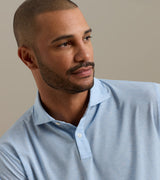 Peter Millar ETC Performance Jersey Polo in Cottage Blue - collar detail