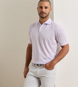 Peter Millar ETC Performance Jersey Polo in Garden Violet - model front view