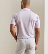 Peter Millar ETC Performance Jersey Polo in Garden Violet - model rear view