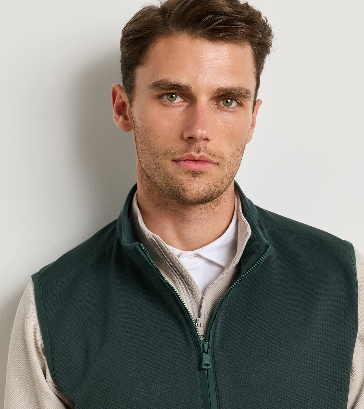 Peter Millar Vail Gilet in Pine Brook - front detail