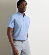 Peter Millar Beam Performance Mesh Polo in Windy Blue - model front view