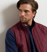 Peter Millar Essex Quilted Gilet in Bordeaux - detail view