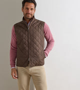 Peter Millar Essex Quilted Gilet in French Press - front model view
