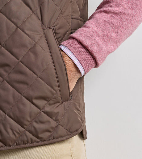 Peter Millar Essex Quilted Gilet in French Press - side model view
