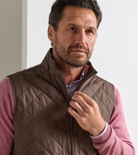 Peter Millar Essex Quilted Gilet in French Press - detail view