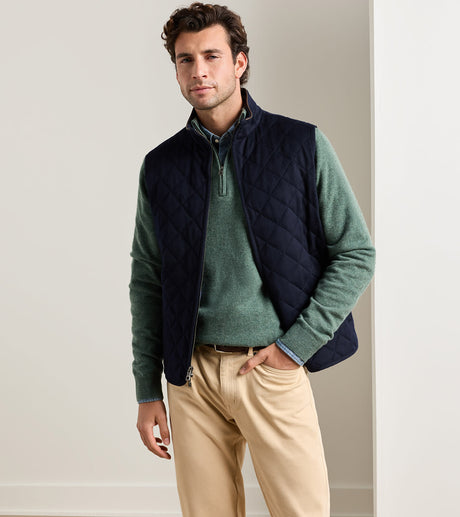 Peter Millar 25th Anniversary Cashmere Essex Gilet in Navy - front model view