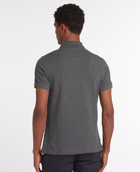 BARBOUR Tartan Pique Polo Shirt - Men's - Slate Marl Barbour