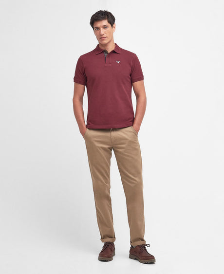 BARBOUR Tartan Pique Polo Shirt - Mens - Ruby Barbour