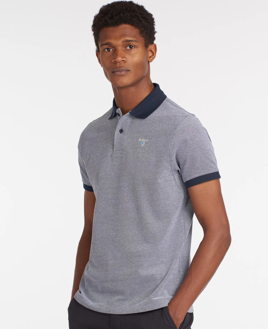 BARBOUR Sports Polo Mix Shirt - Men's - Midnight