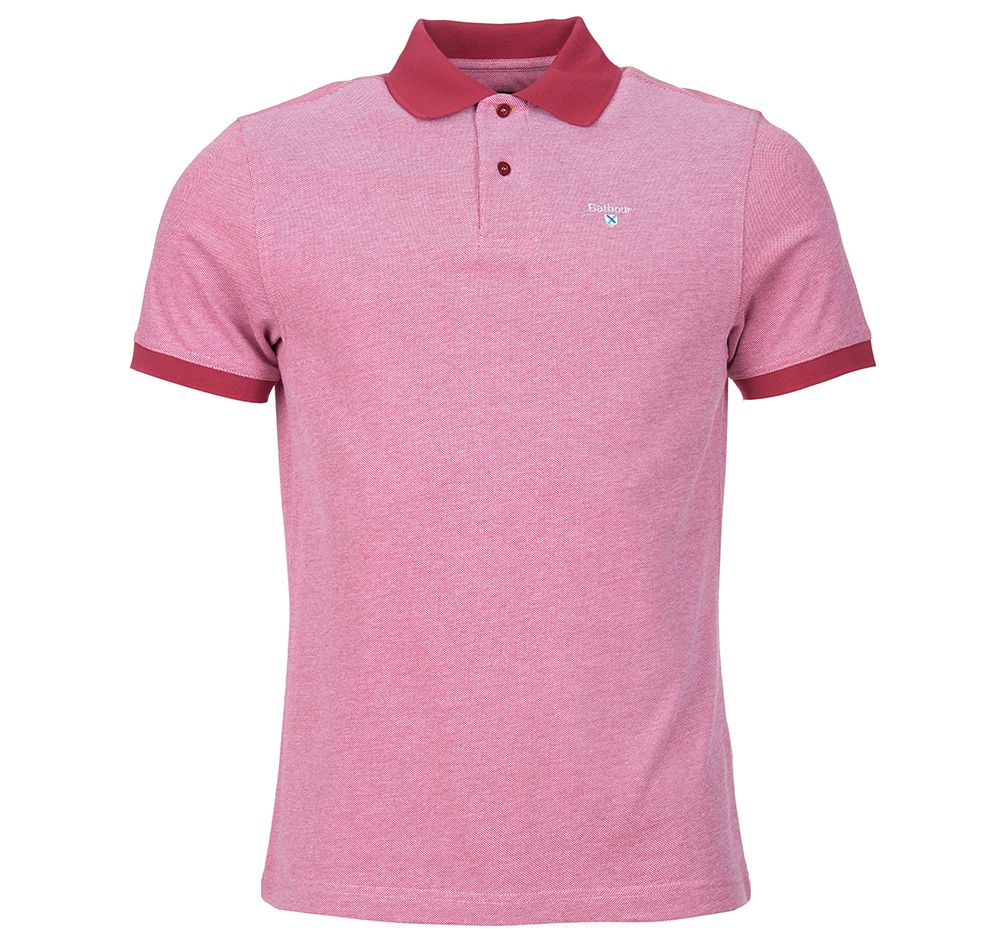 BARBOUR Sports Polo Mix Shirt - Men's - Raspberry